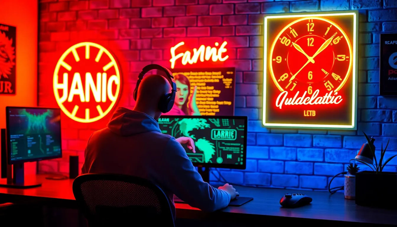 neonskilt gamer: lys op i dit gamerværelse med stil - Illustration