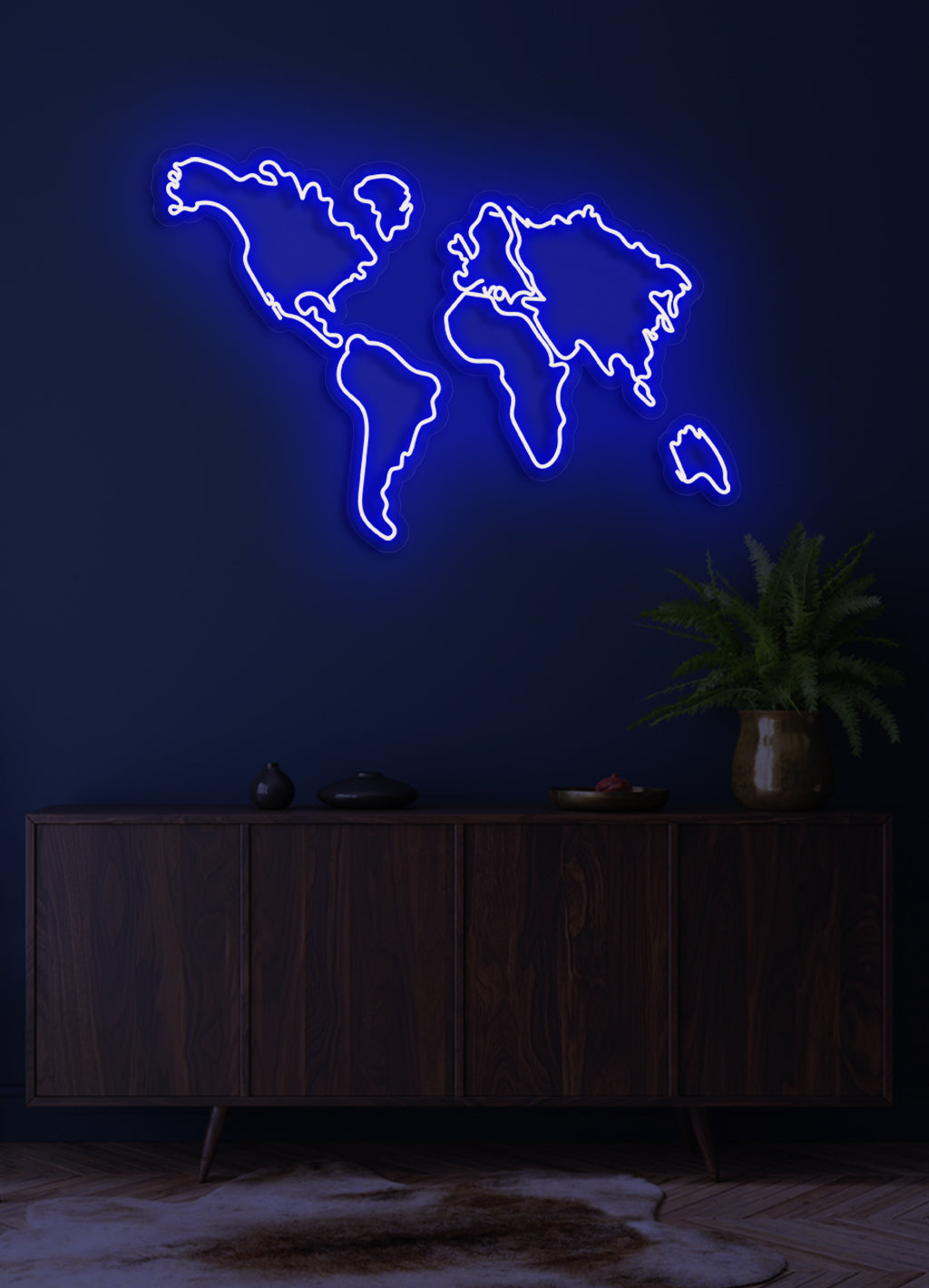 World map - LED Neon skilt