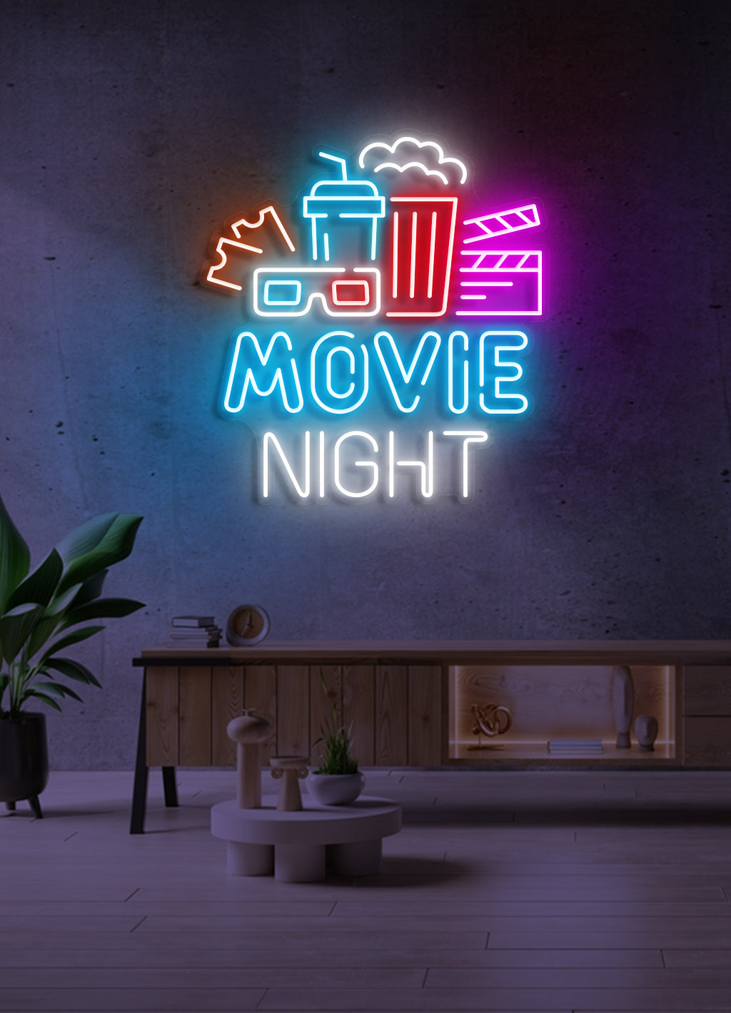 Movie Night - LED Neon skilt