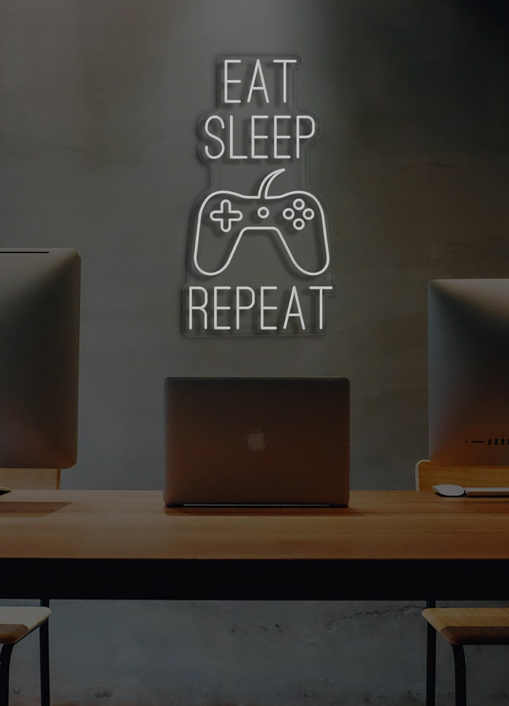 Eat Sleep Game Repeat - LED Neon skilt