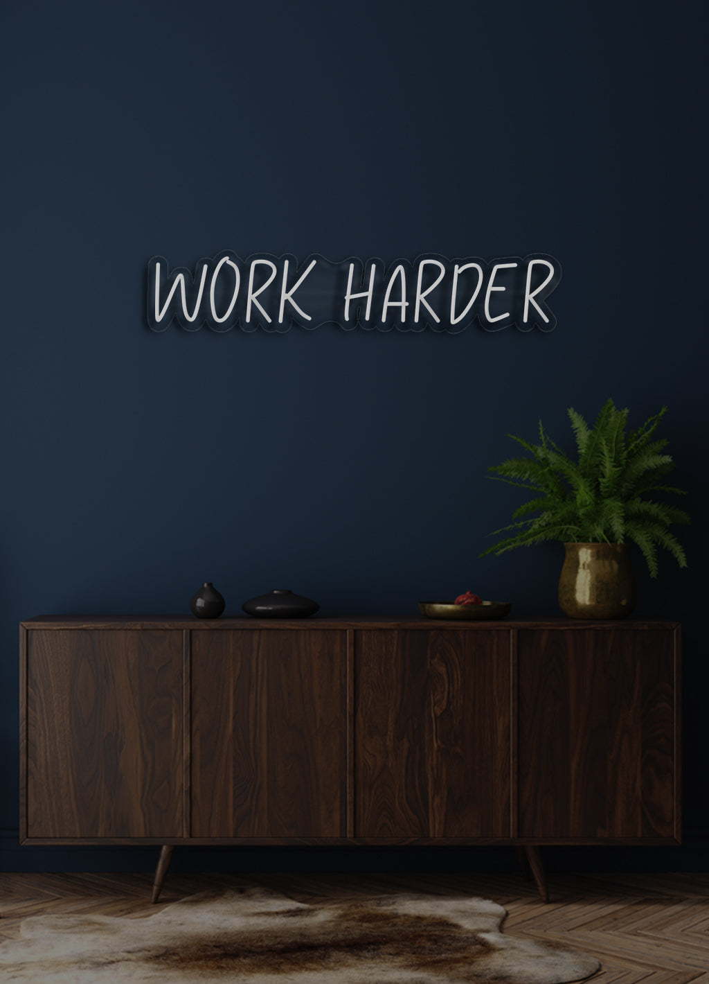 Work harder - LED Neon skilt