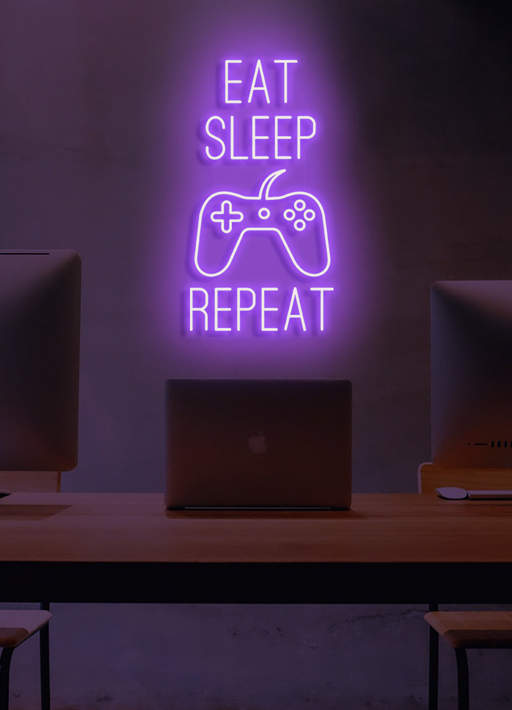 Eat Sleep Game Repeat - LED Neon skilt