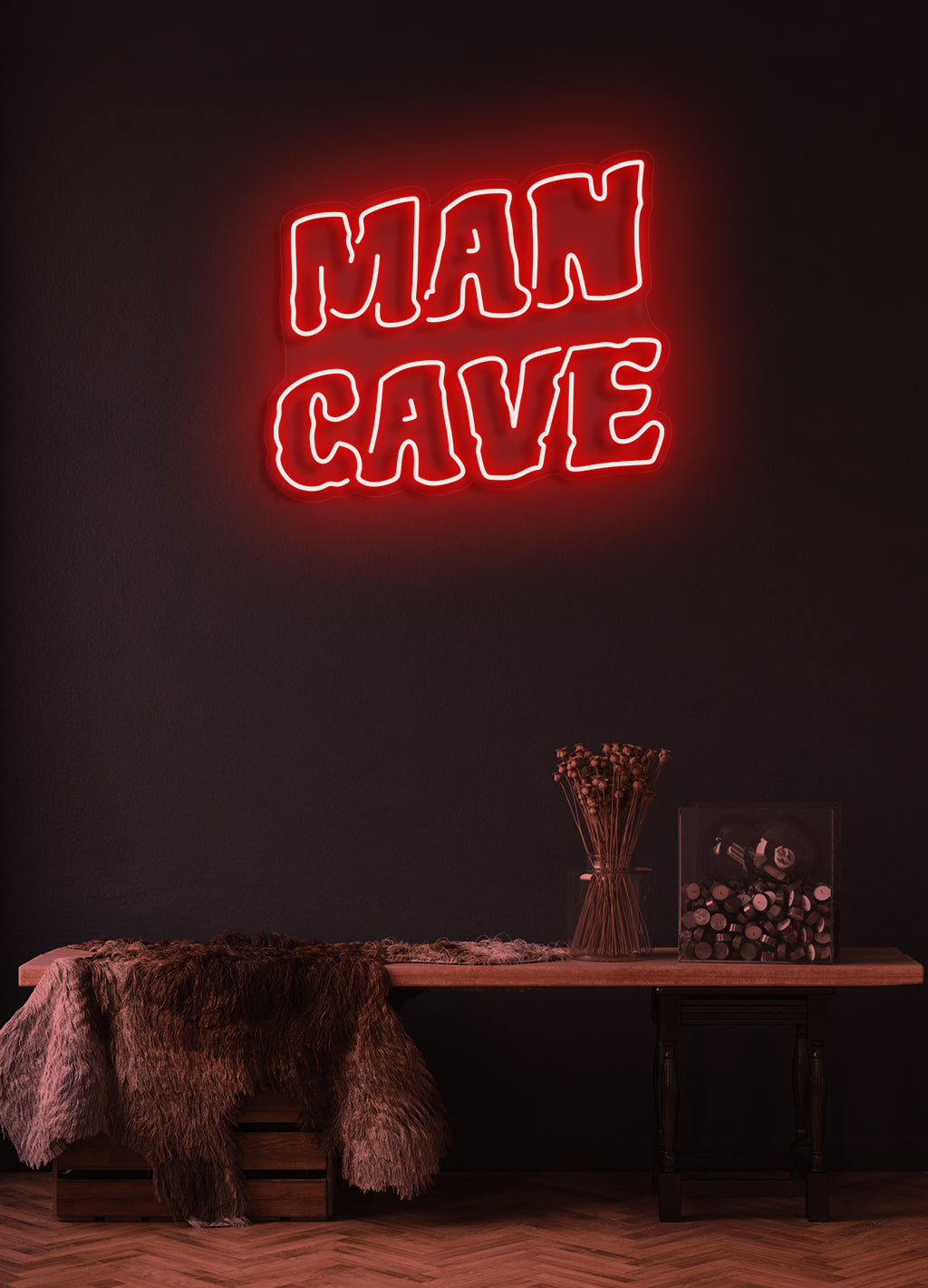 Man grotta - LED neonskylt