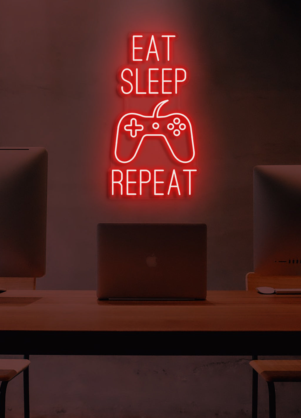 Eat Sleep Game Repeat - LED Neon skilt