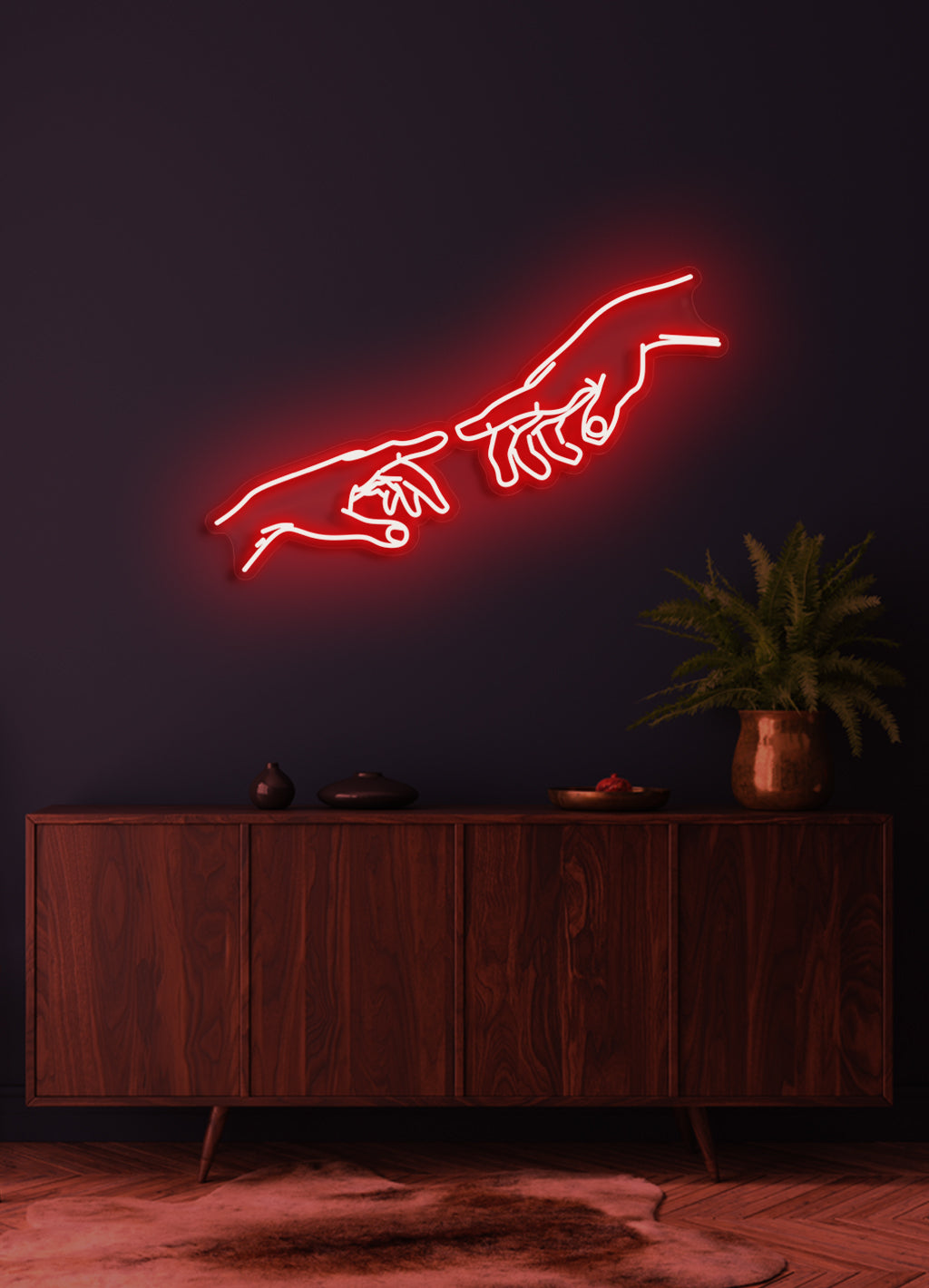 Touching hands - LED Neon skilt