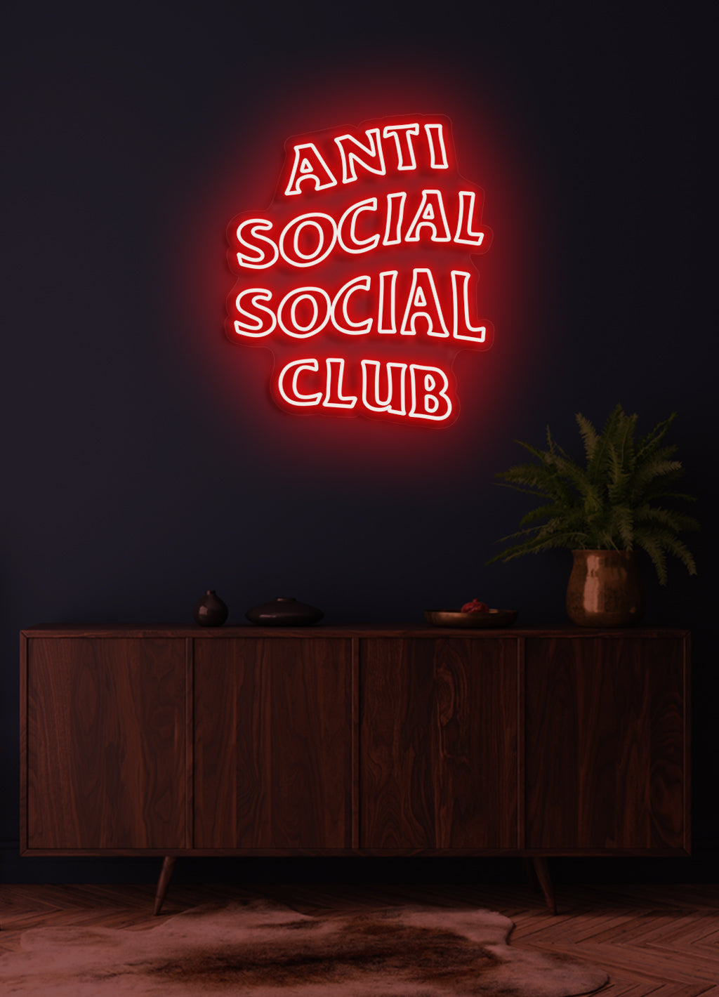 Anti social social club - LED Neon skilt