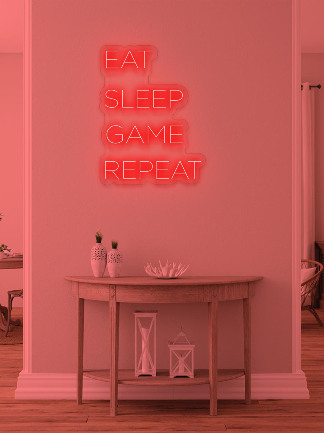 Eat sleep Game repeat - LED Neon skilt