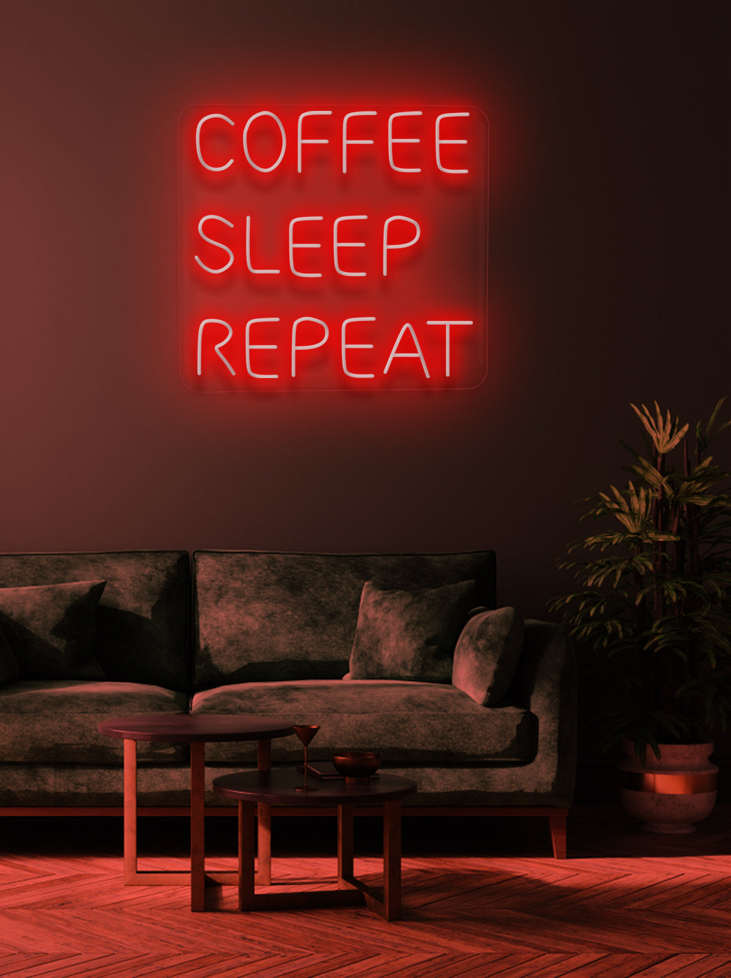 Coffee sleep repeat - LED Neon skilt