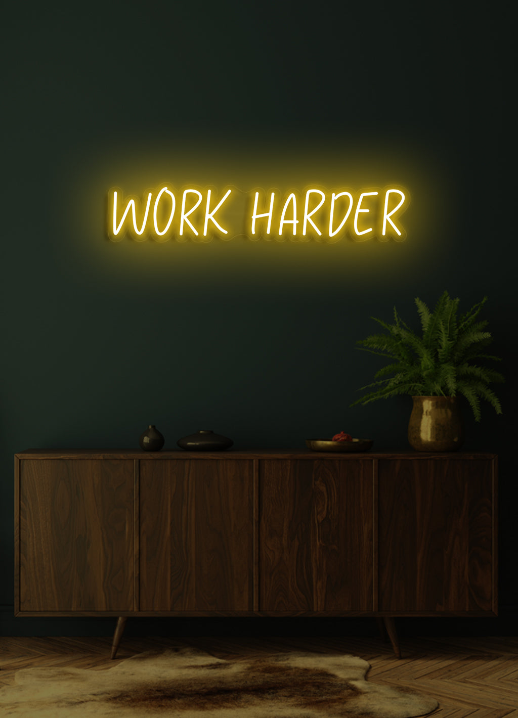 Work harder - LED Neon skilt