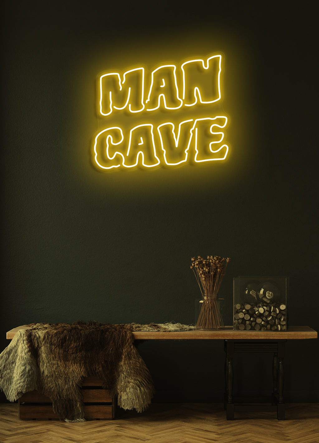 Man grotta - LED neonskylt