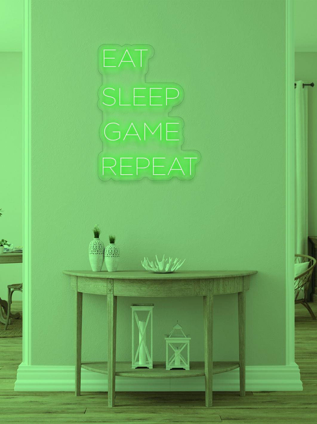 Eat sleep Game repeat - LED Neon skilt