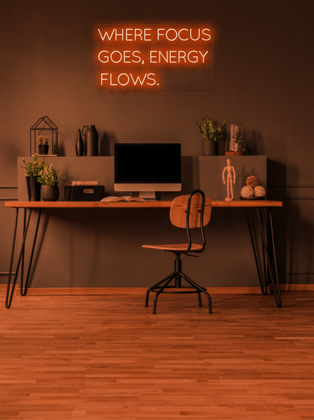 Där fokus går, flödar energin - LED Neon skilt