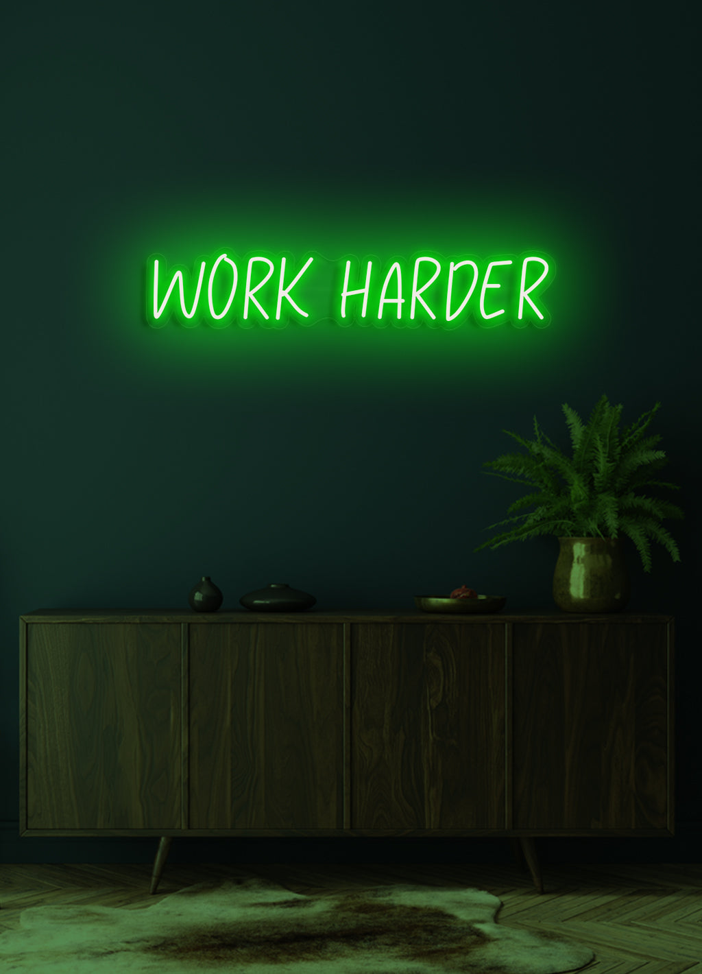 Work harder - LED Neon skilt