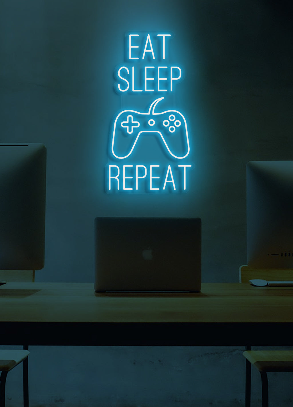 Eat Sleep Game Repeat - LED Neon skilt